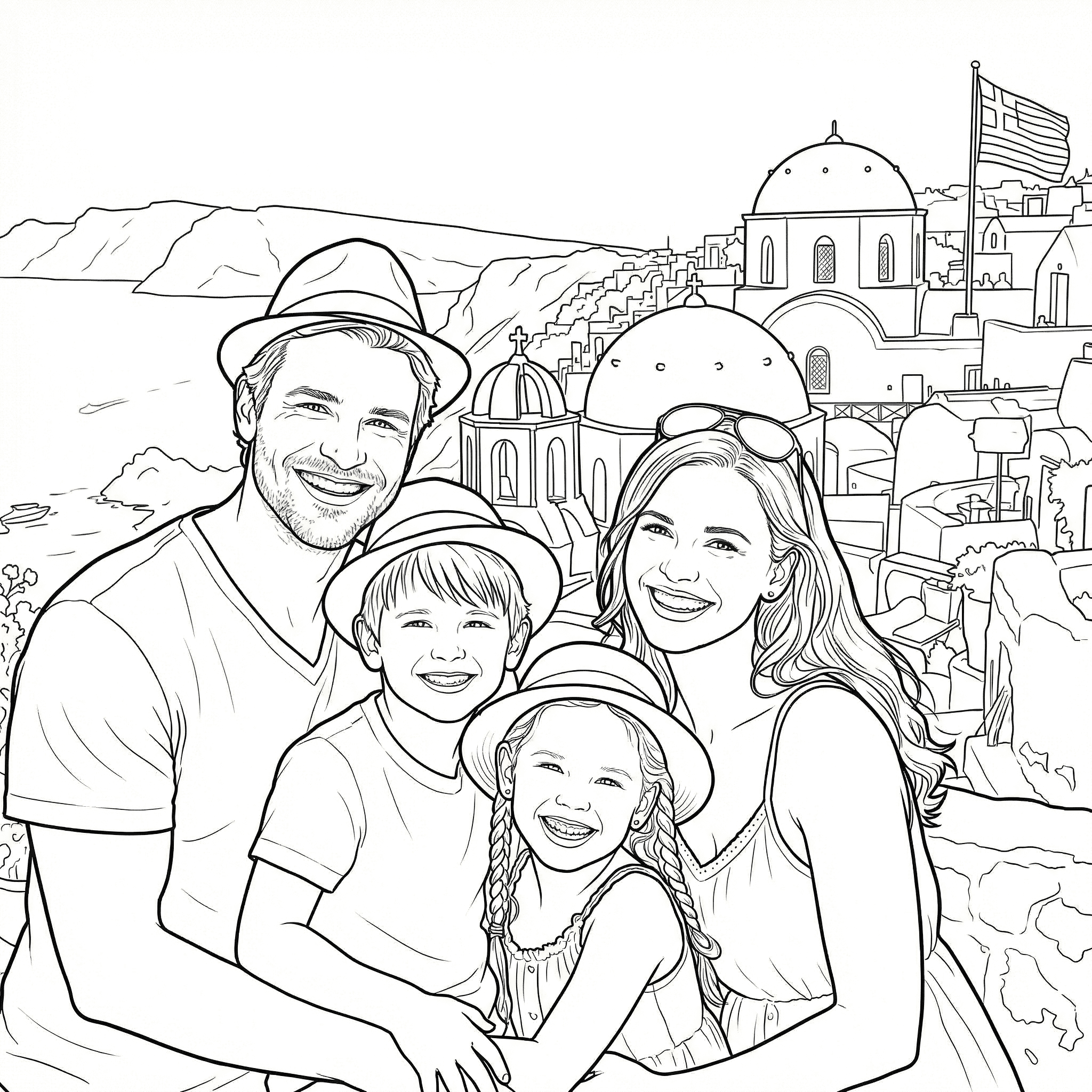 Colouring page – finished line drawing to colour in